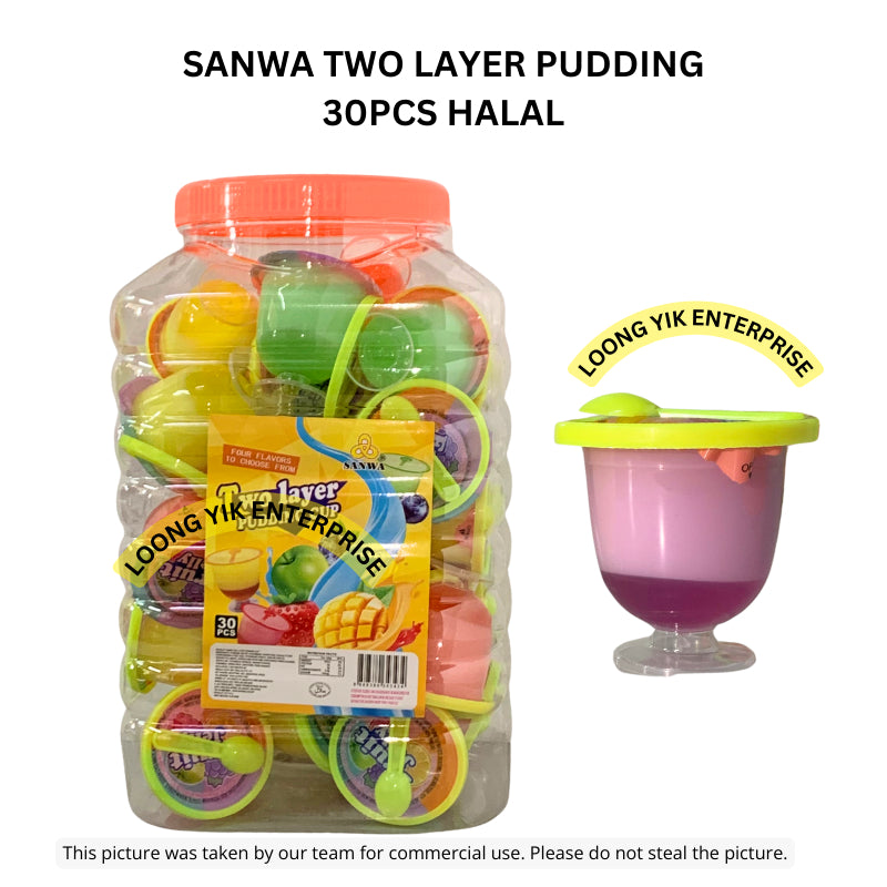 SANWA TWO LAYER PUDDING / JAMMY CUP FRUIT JAM30PCS HALAL