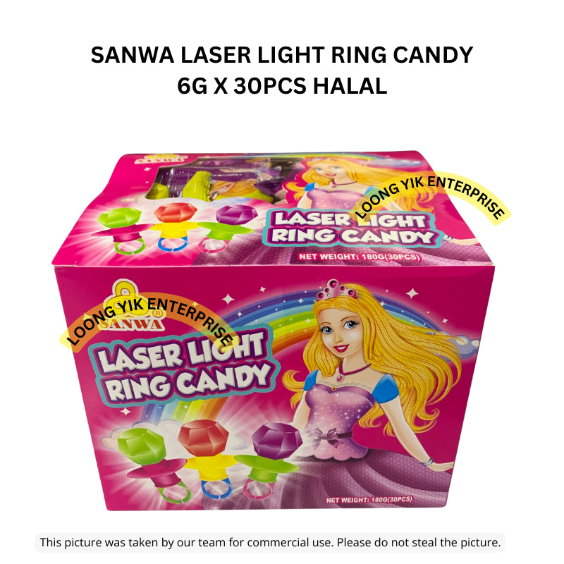 SANWA LASER LIGHT RING CANDY 30PCS HALAL