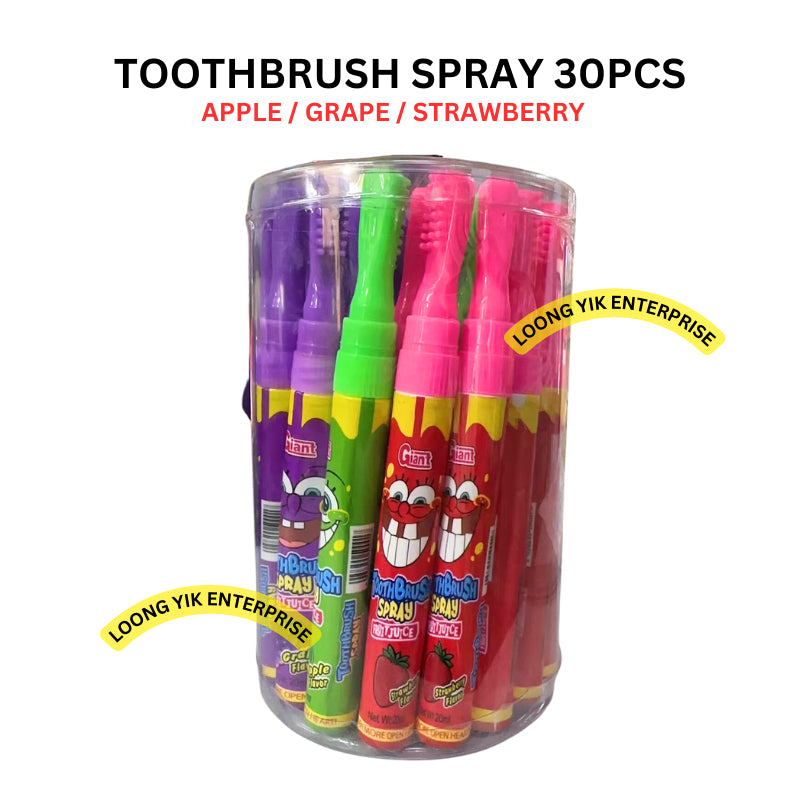 SPRAY PEN / TOOTHBRUSH SPRAY FRUITY FLAVOUR 30PCS ORANGE GRAPE STRAWBERRY