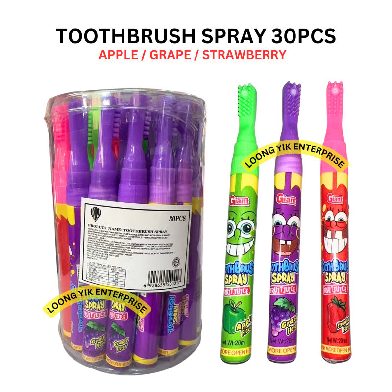 SPRAY PEN / TOOTHBRUSH SPRAY FRUITY FLAVOUR 30PCS ORANGE GRAPE STRAWBERRY