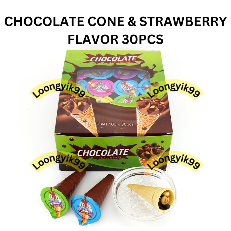 CHOCOLATE CONE & STRAWBERRY FLAVOR 30PCS HALAL