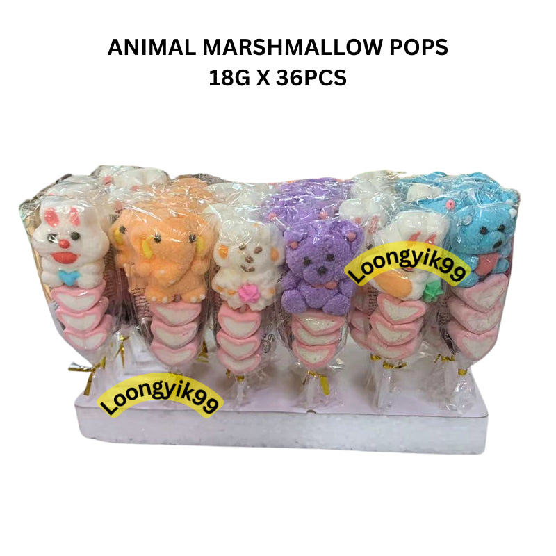 ANIMAL MARSHMALLOW POPS 18G X 36PCS HALAL