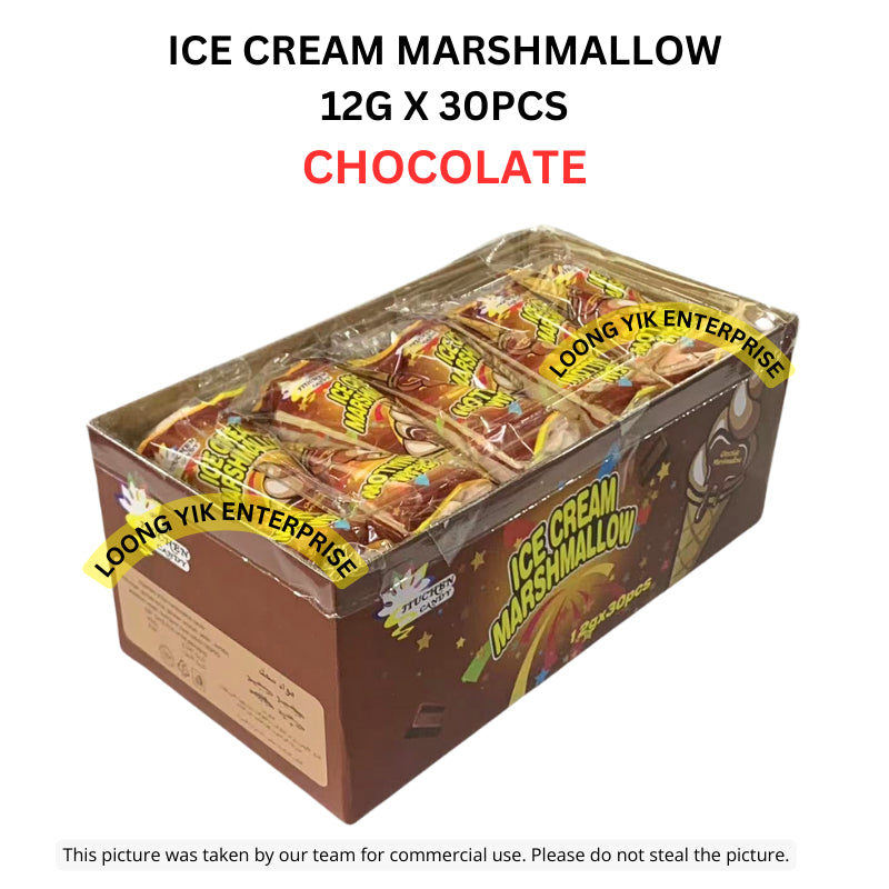 ICE CREAM MARSHMALLOW 12G X 30PCS (STRAWBERRY, BLUE, CHOCOLATE) HALAL