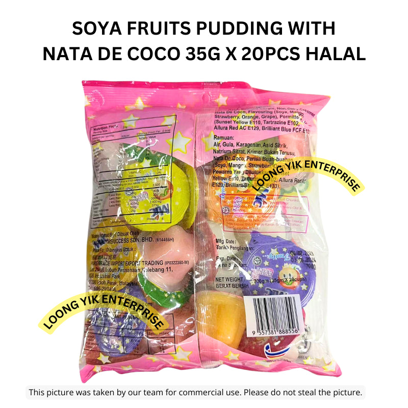 MIC JELLY / SOYA FRUITS PUDDING WITH NATA DE COCO 35G X 20PCS HALAL