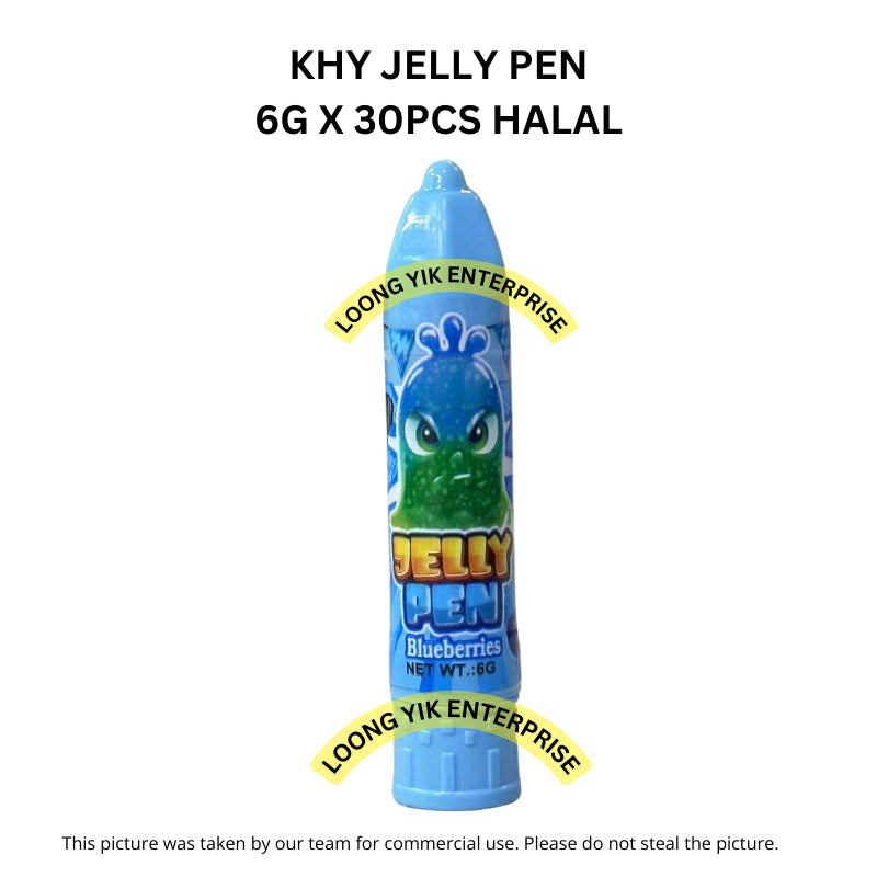 KHY JELLY PEN 6G X 30PCS HALAL FRUITY FLAVOUR GEL CANDY