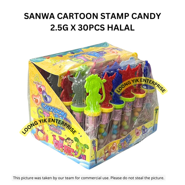 SANWA CARTOON STAMP CANDY 2.5G X 30PCS HALAL