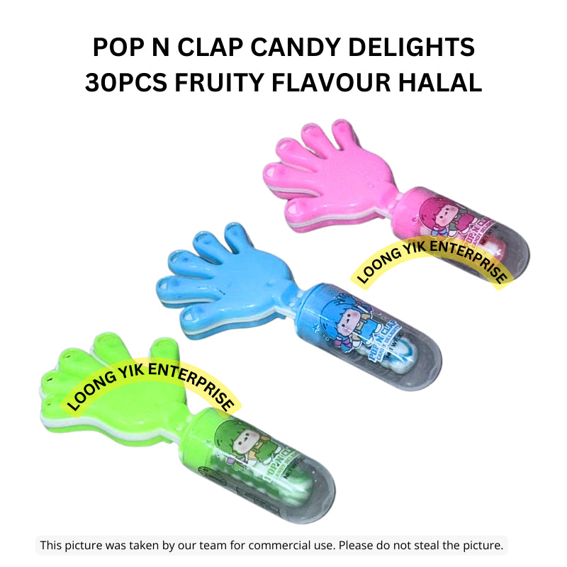 POP N CLAP CANDY DELIGHTS 30PCS FRUITY FLAVOUR HALAL