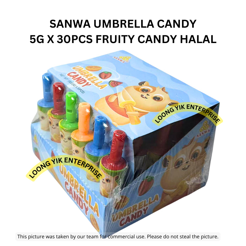 SANWA UMBRELLA CANDY 5G X 30PCS FRUITY CANDY HALAL