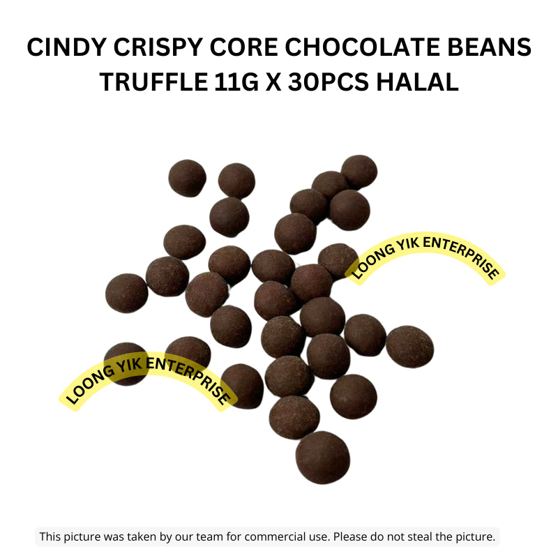 CINDY CRISPY CORE CHOCOLATE BEANS TRUFFLE 11G X 30PCS HALAL