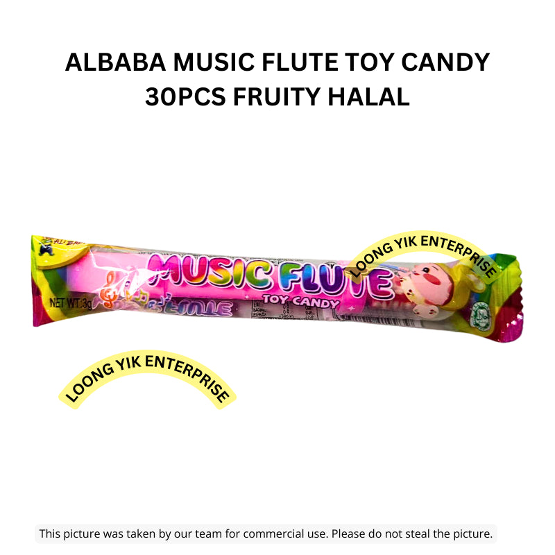 ALBABA MUSIC FLUTE TOY CANDY 30PCS FRUITY HALAL