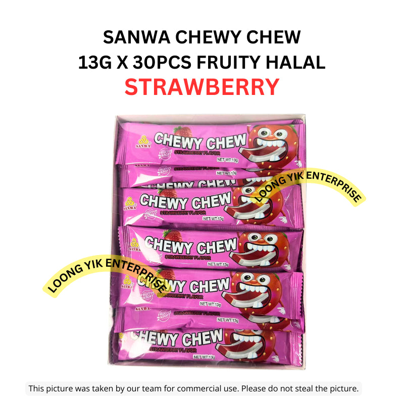 SANWA CHEWY CHEW 13G X 30PCS FRUITY HALAL