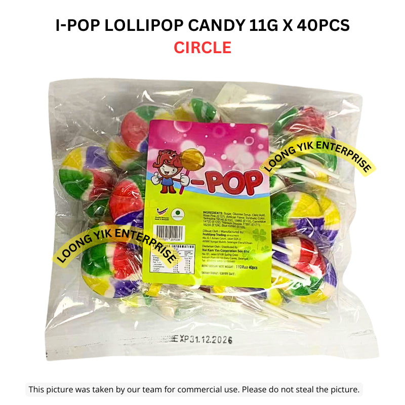 I-POP LOLLIPOP CANDY 11G X 40PCS CIRCLE, STAR, LOVE