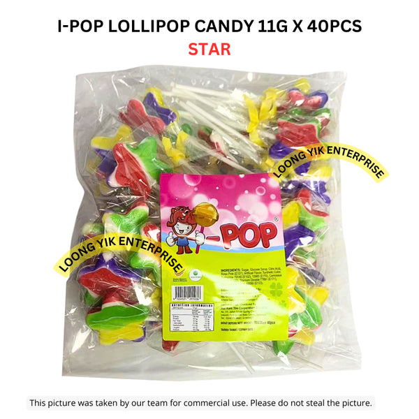 I-POP LOLLIPOP CANDY 11G X 40PCS CIRCLE, STAR, LOVE