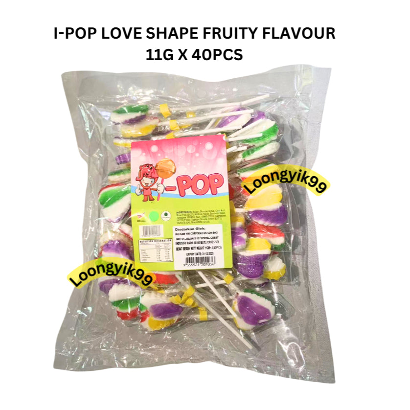 I-POP LOLLIPOP CANDY 11G X 40PCS CIRCLE, STAR, LOVE