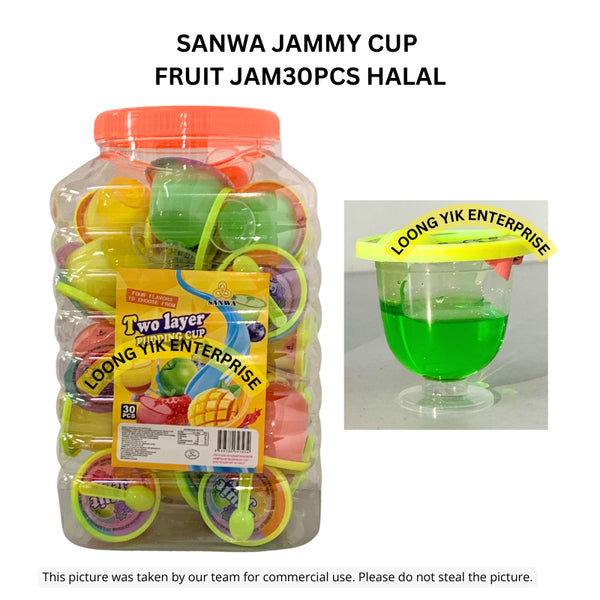 SANWA TWO LAYER PUDDING / JAMMY CUP FRUIT JAM30PCS HALAL