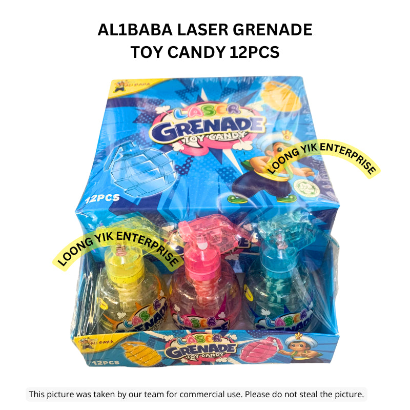 AL1BABA LASER GRENADE TOY CANDY 12PCS