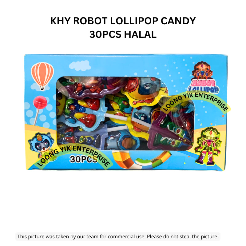 KHY ROBOT LOLLIPOP CANDY 30PCS HALAL