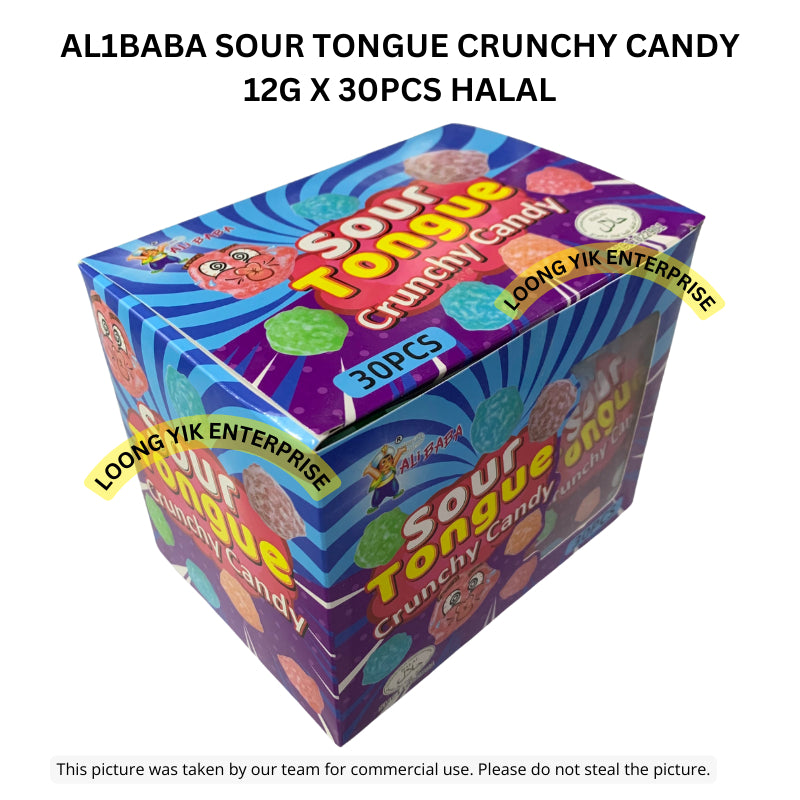 AL1BABA SOUR TONGUE CRUNCHY CANDY 30PCS HALAL