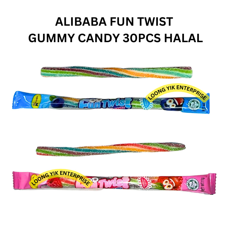 ALIBABA FUN TWIST GUMMY CANDY 30PCS HALAL