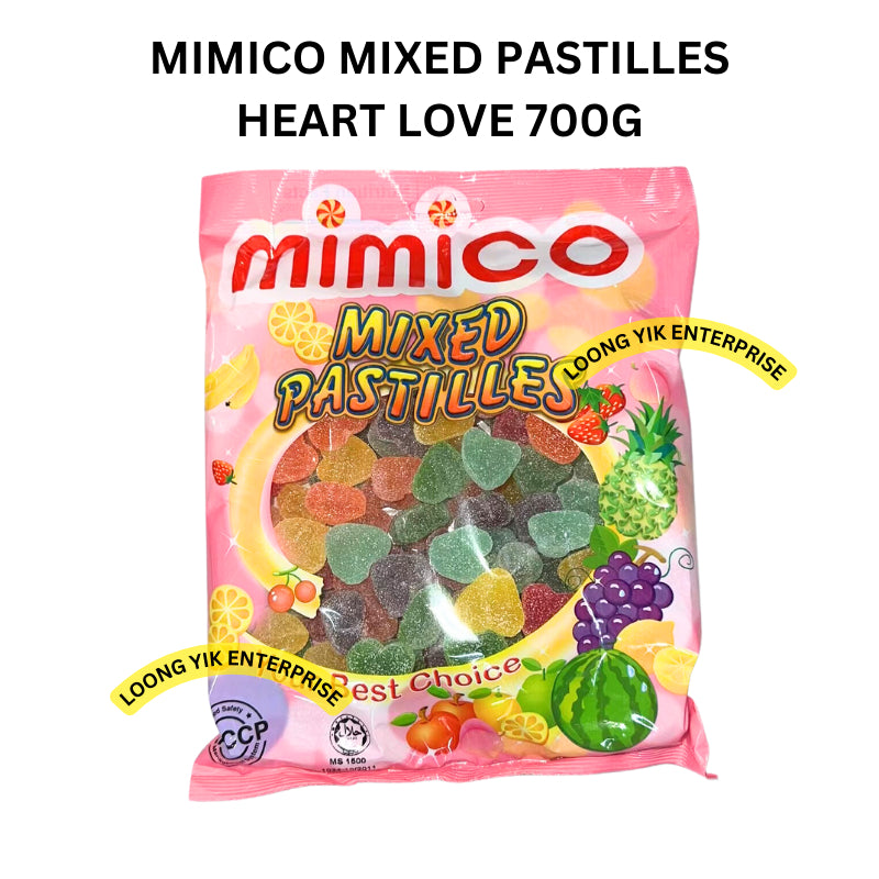 MIMICO MIXED PASTILLES GUMMY JELLY CANDY DOPHIN / STAR / HEART 700G