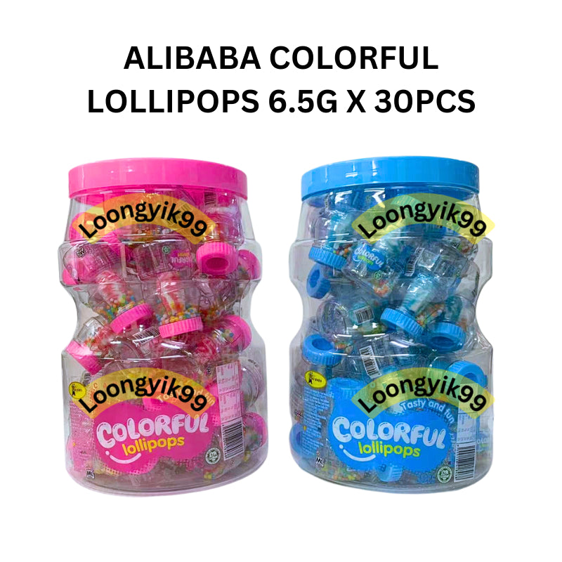 ALIBABA COLORFUL LOLLIPOPS 6.5G X 30PCS HALAL