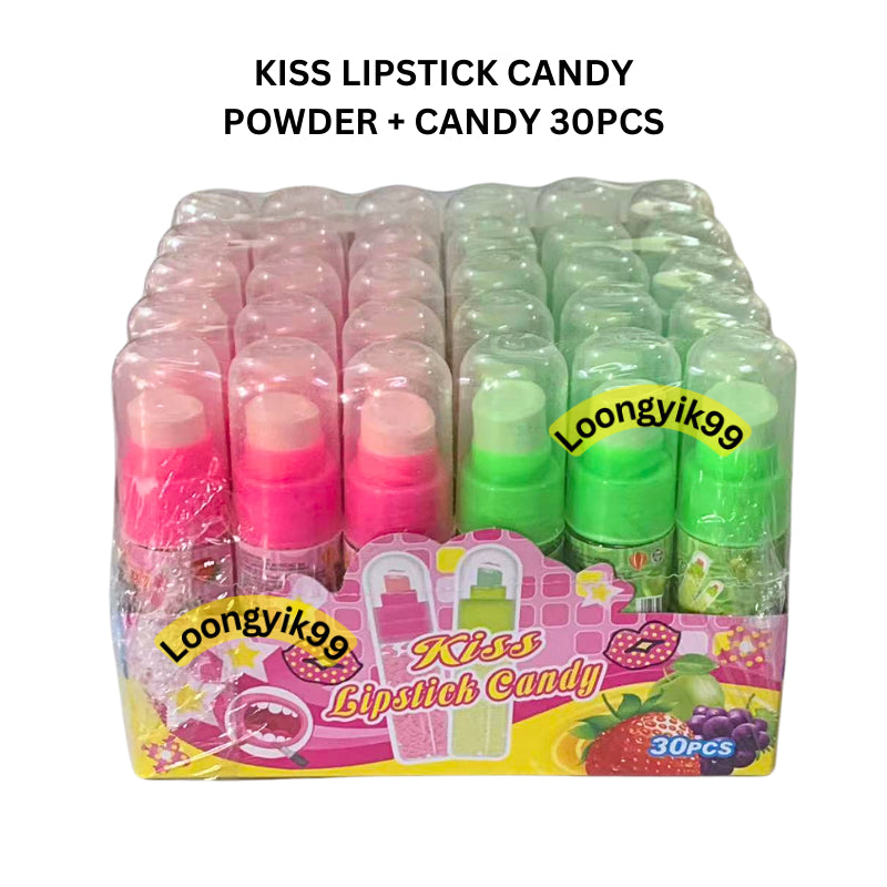 KISS LIPSTICK CANDY POWDER + CANDY 30PCS HALAL FRUITY FLAVOUR