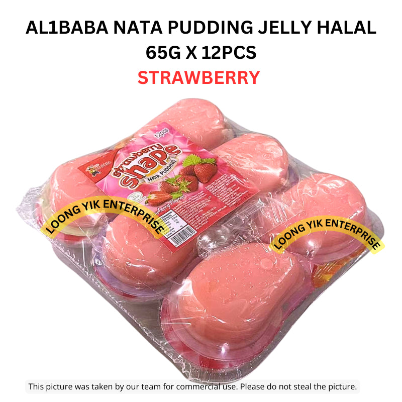 AL1BABA NATA PUDDING JELLY 65G X 12PCS PINEAPPLE/GRAPE/STRAWBERRY/MANGO HALAL