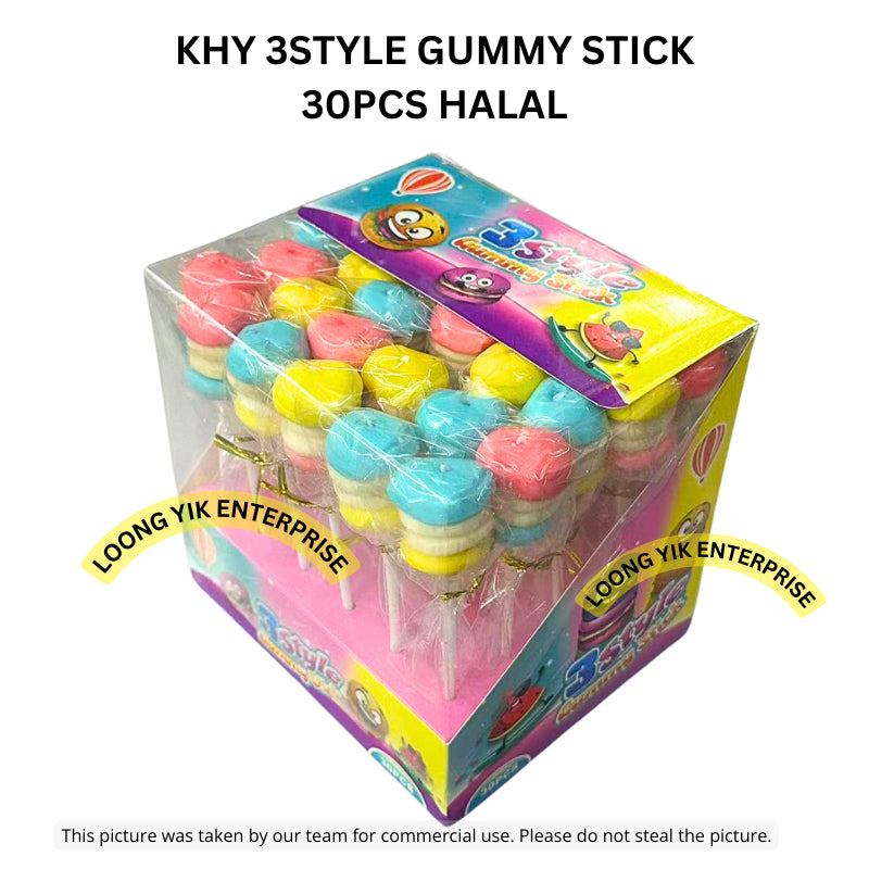 KHY 3STYLE GUMMY STICK 30PCS HALAL