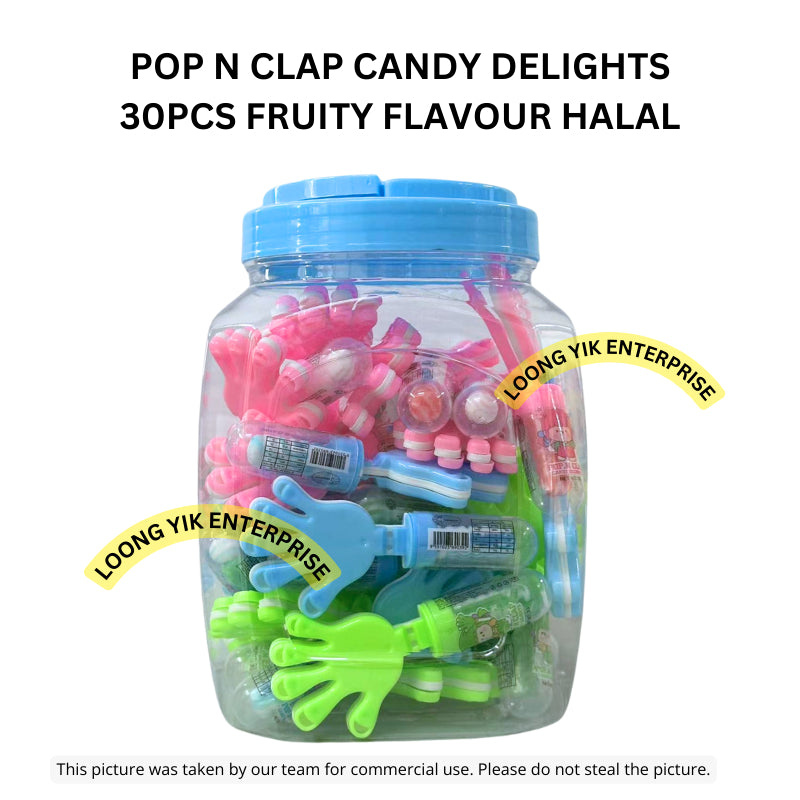 POP N CLAP CANDY DELIGHTS 30PCS FRUITY FLAVOUR HALAL