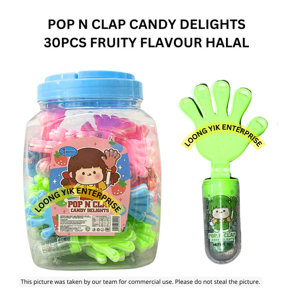 POP N CLAP CANDY DELIGHTS 30PCS FRUITY FLAVOUR HALAL