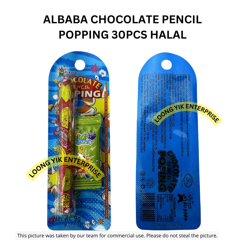 ALBABA CHOCOLATE PENCIL POPPING 30PCS HALAL