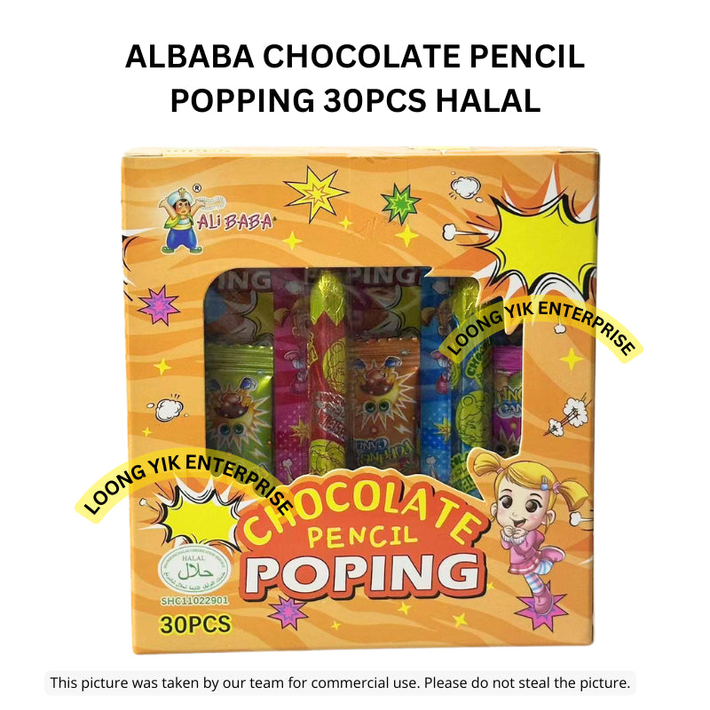 ALBABA CHOCOLATE PENCIL POPPING 30PCS HALAL