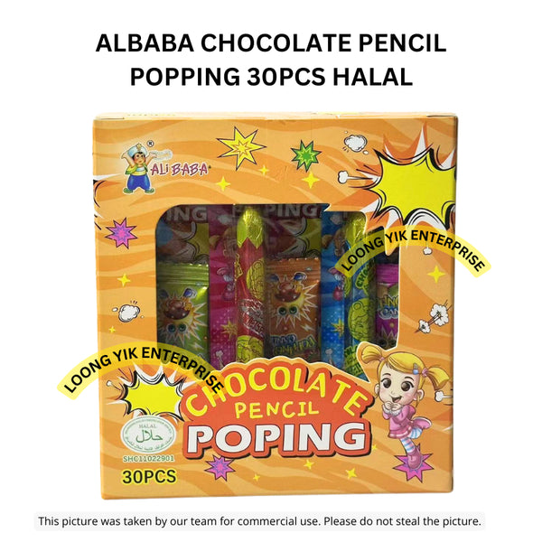 ALBABA CHOCOLATE PENCIL POPPING 30PCS HALAL