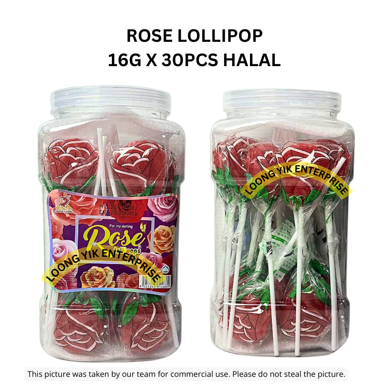 ROSE LOLLIPOP 16G X 30PCS HALAL