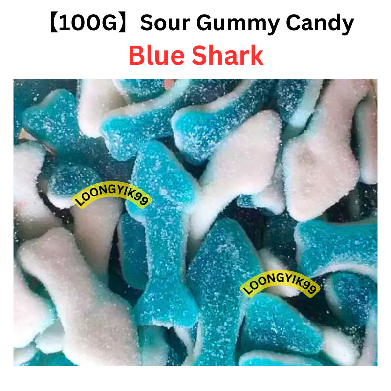 【100G】Halal Gummy Sour Mix Candy viral Sweet Candy Cola Donut Worm Blue Shark Fried Egg Halal