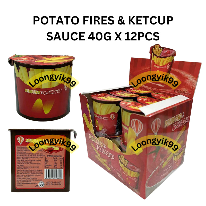 POTATO FIRES & KETCUP SAUCE 40G X 12PCS HALAL