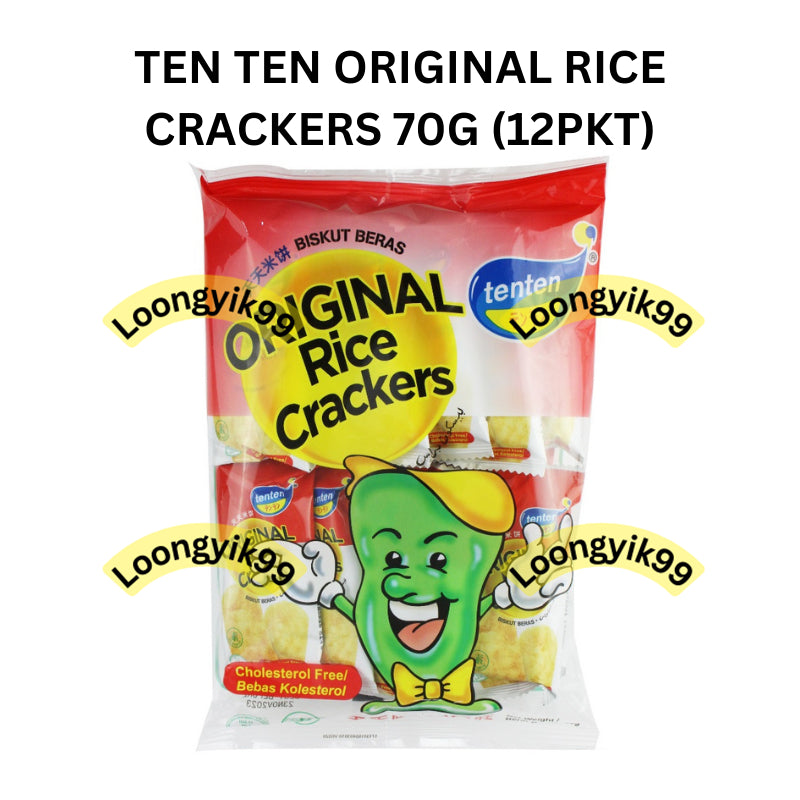 TEN TEN ORIGINAL RICE CRACKERS 70G (12PKT) HALAL