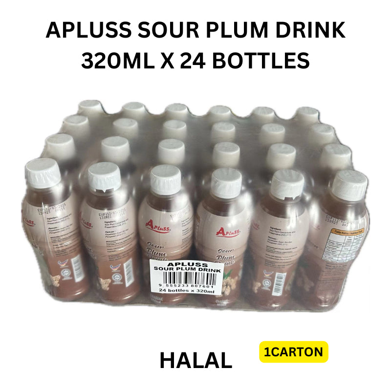 LY99 APLUSS SOUR PLUM DRINK 320ML X 24 BOTTLES HALAL