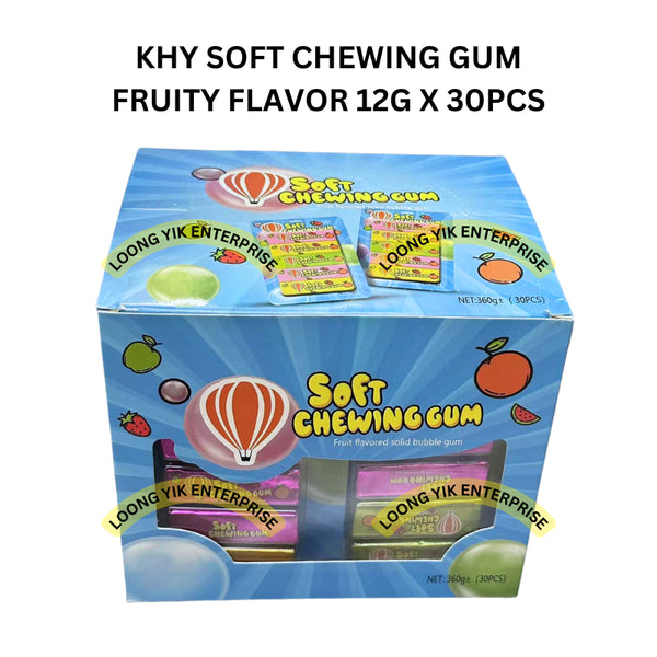 KHY SOFT CHEWING GUM FRUITY FLAVOR 12G X 30PCS HALAL