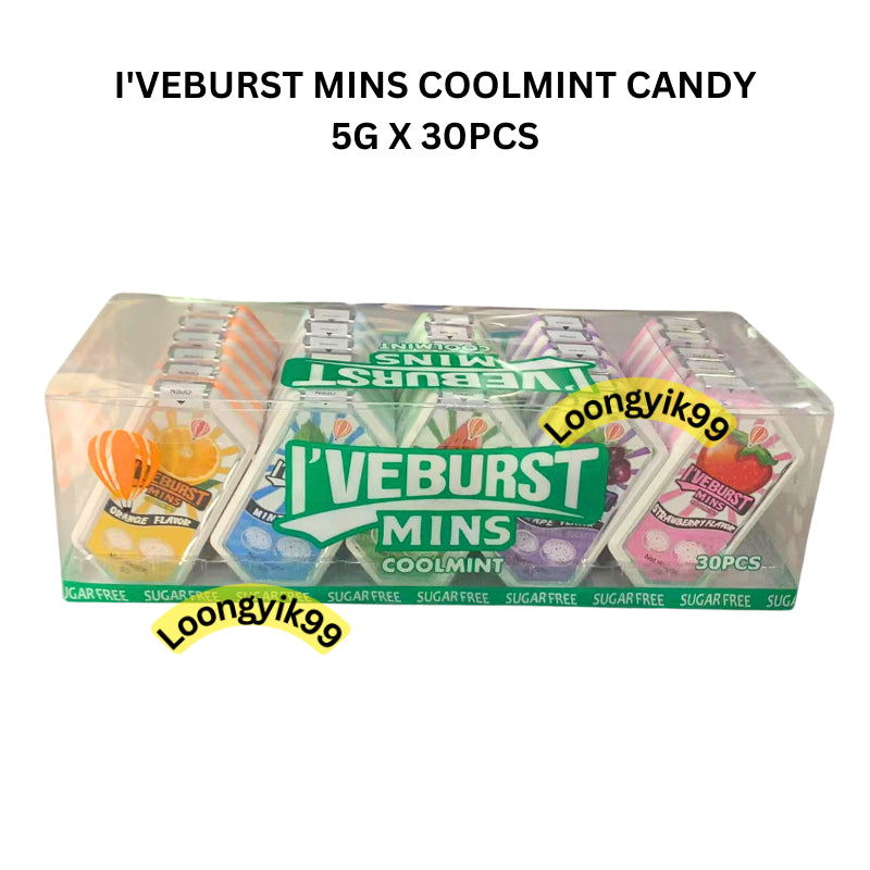 I'VEBURST MINS COOLMINT CANDY 5G X 30PCS HALAL