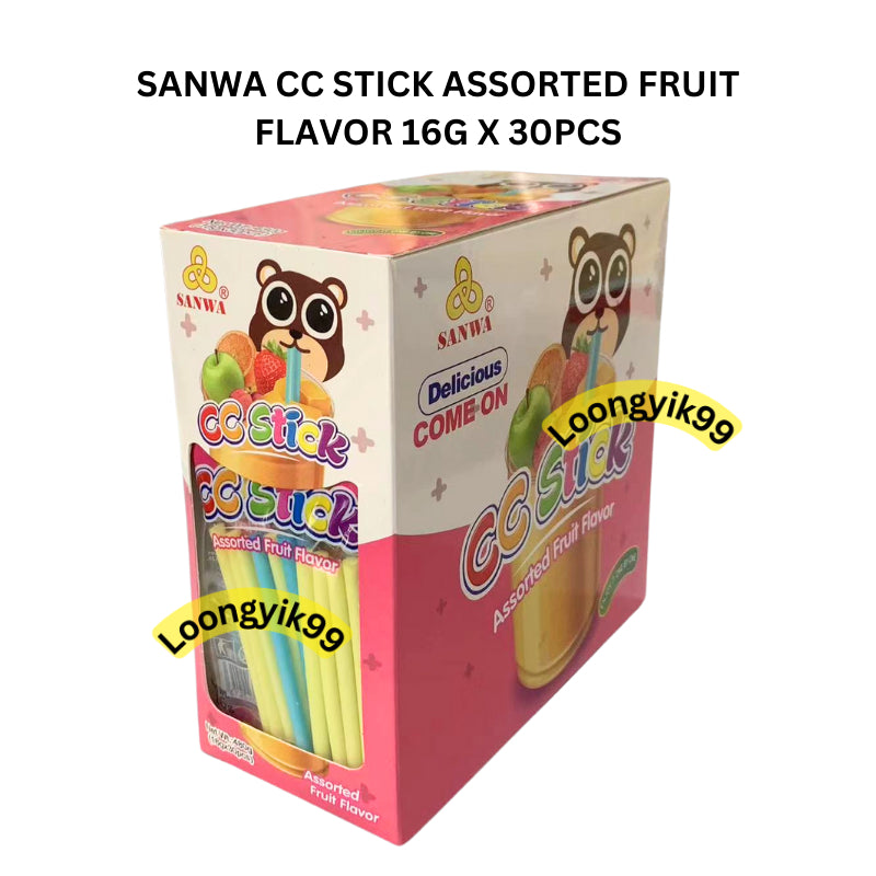 SANWA CC STICK ASSORTED FRUIT FLAVOR 16G X 30PCS HALAL