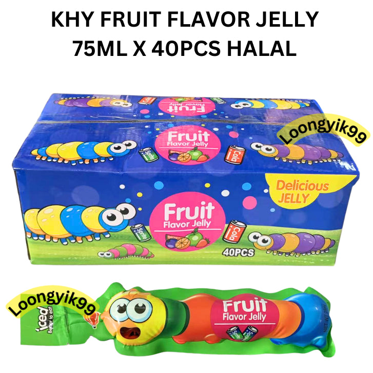 KHY FRUIT FLAVOR JELLY 75ML X 40PCS HALAL CATERPILLAR