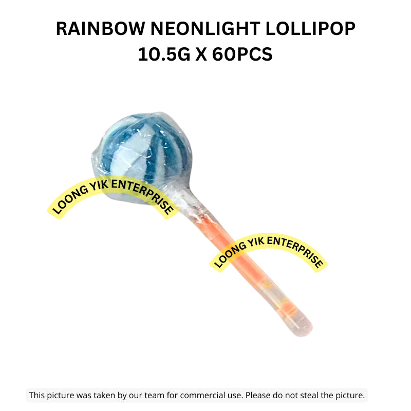 LOONG LOONG RAINBOW NEON LIGHT LOLLIPOP 10.5G X 60PCS HALAL