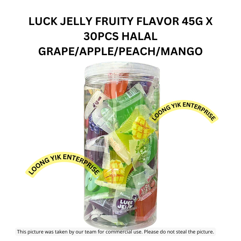 LUCK JELLY FRUITY FLAVOR 45G X 30PCS HALAL