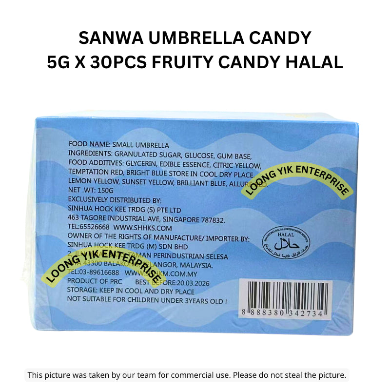 SANWA UMBRELLA CANDY 5G X 30PCS FRUITY CANDY HALAL