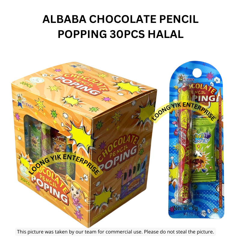 ALBABA CHOCOLATE PENCIL POPPING 30PCS HALAL