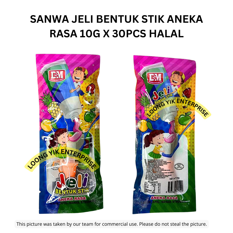 SANWA JELI BENTUK STIK ANEKA RASA 10G X 30PCS HALAL