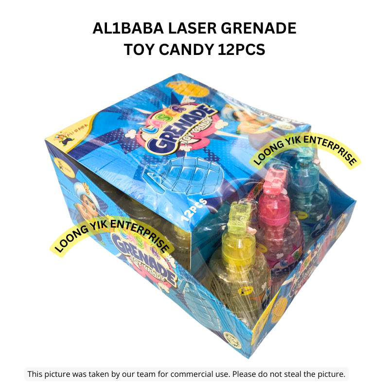 AL1BABA LASER GRENADE TOY CANDY 12PCS