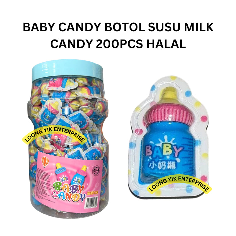 BABY CANDY BOTOL SUSU MILK CANDY 200PCS HALAL