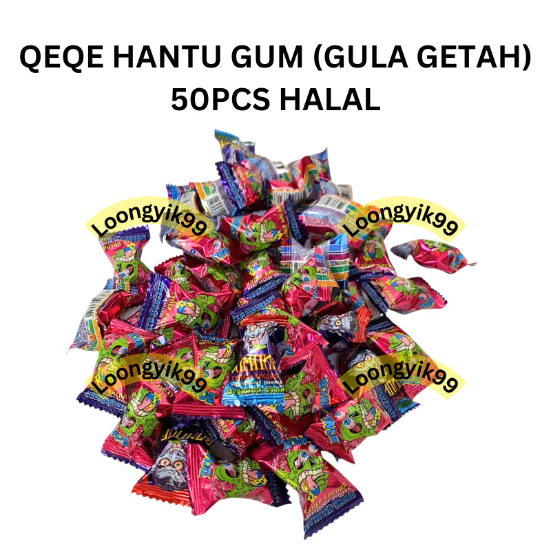 QEQE HANTU GUM (GULA GETAH) 50PCS HALAL